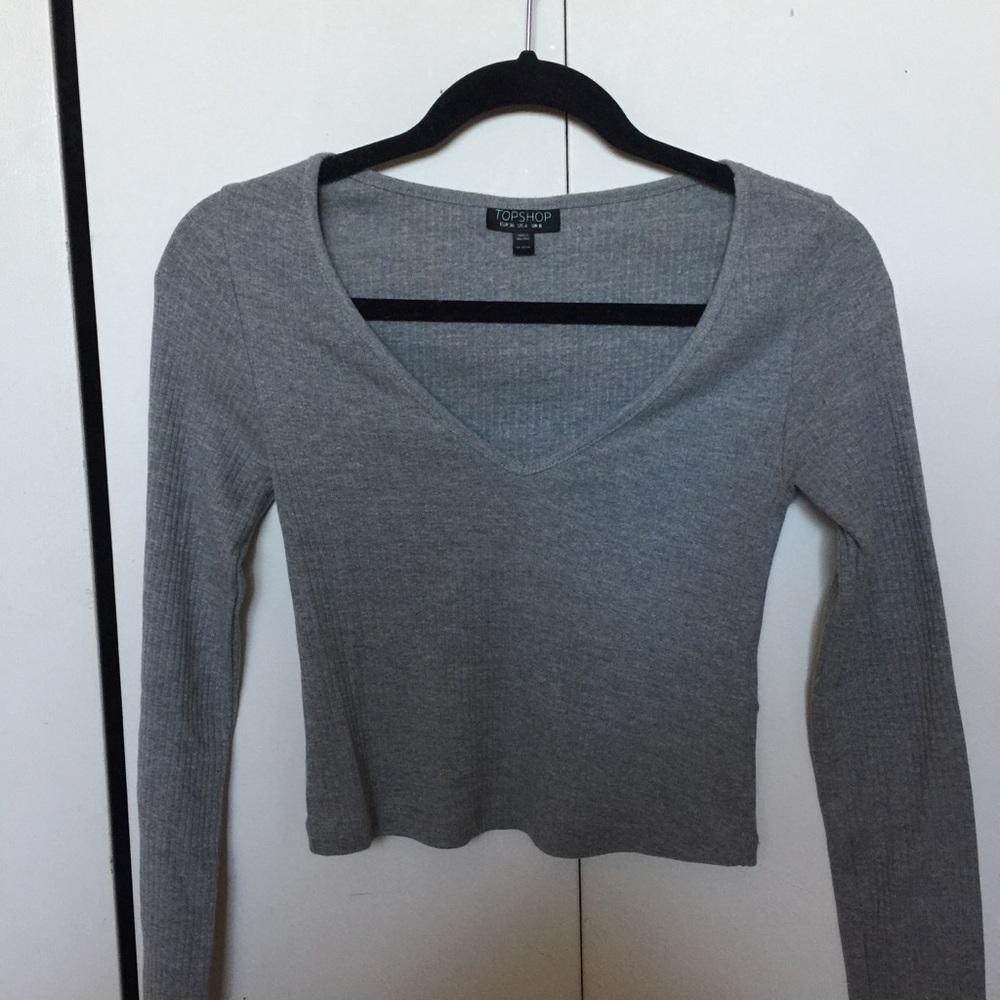 Topshop cropped longsleeve top